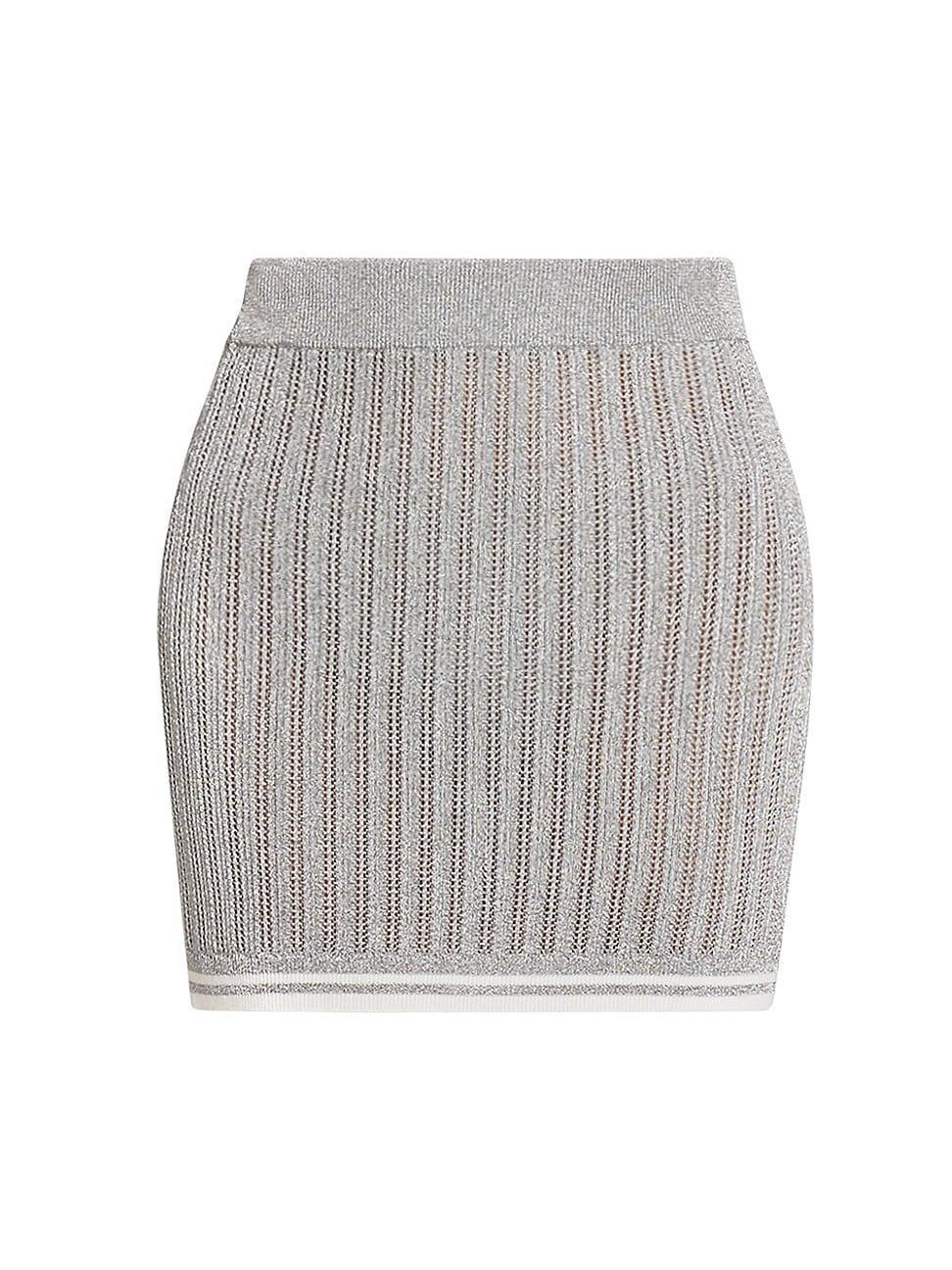 Womens Rib-Knit Miniskirt Product Image