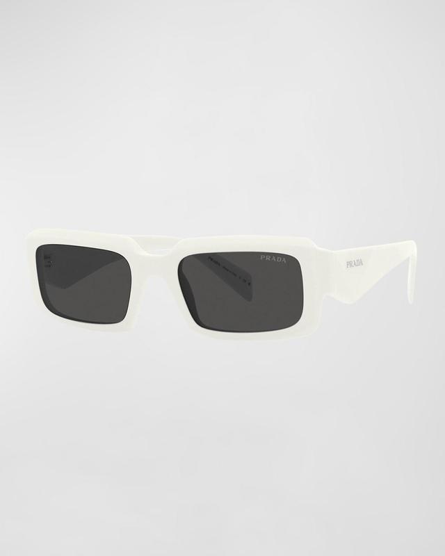 Mens Geometric Logo Acetate & Plastic Rectangle Sunglasses Product Image