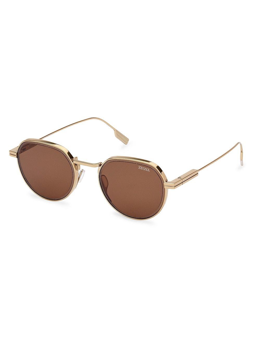 Mens D321 52MM Round Sunglasses Product Image