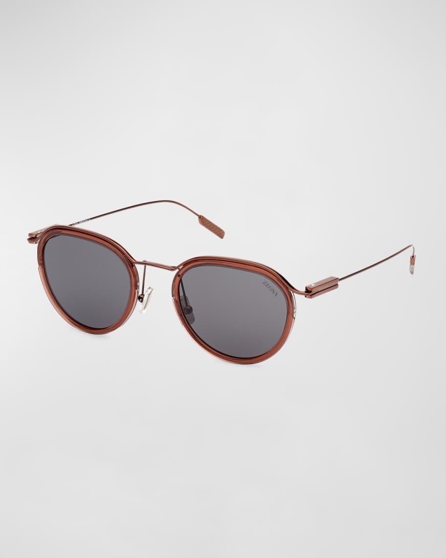 Men's Metal and Acetate Round Sunglasses product image