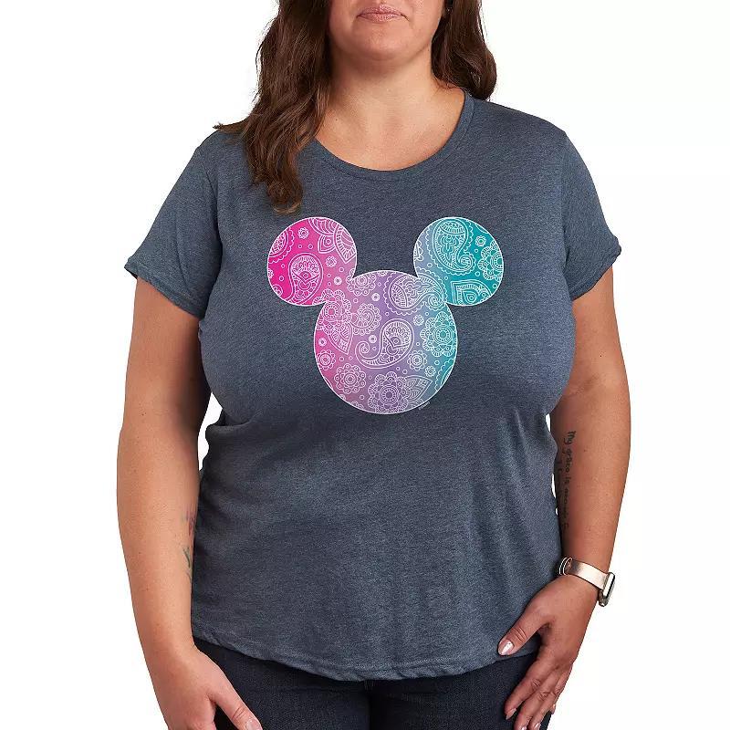 Disneys Mickey Mouse Plus Bandana Pattern Graphic Tee, Womens Product Image