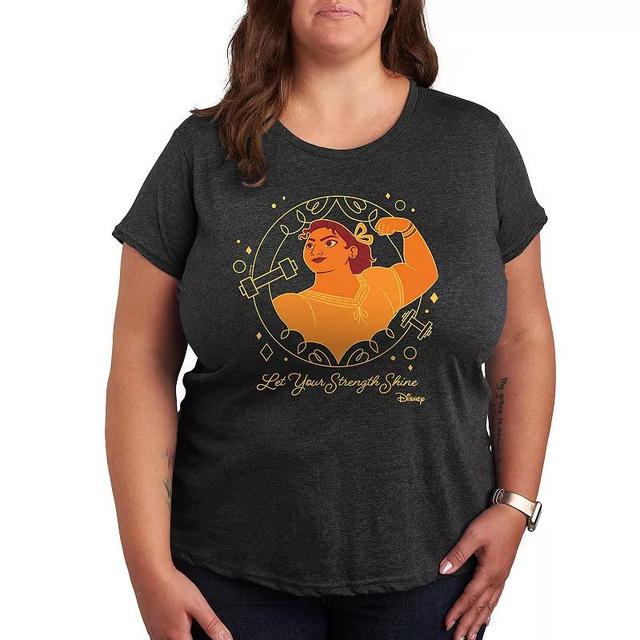 Disneys Encanto Luisa Plus Let Your Strength Shine Graphic Tee, Womens Heather Grey Product Image