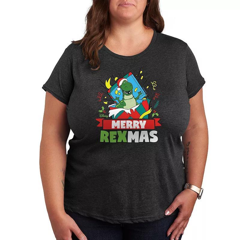 Disney / Pixars Toy Story Womens Merry Rexmas Graphic Tee, Girls Heather Grey Product Image