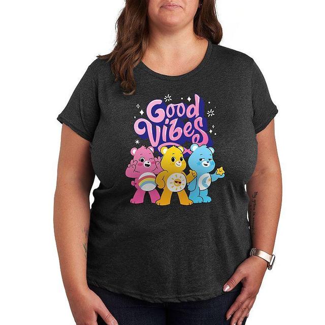 Plus Care Bears Vibes Graphic Tee, Womens Gray Grey Product Image