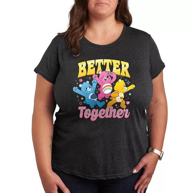 Plus Care Bears Better Together Graphic Tee, Womens Gray Grey Product Image