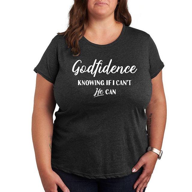 Womens Godfidence Graphic Tee Heather Grey Product Image