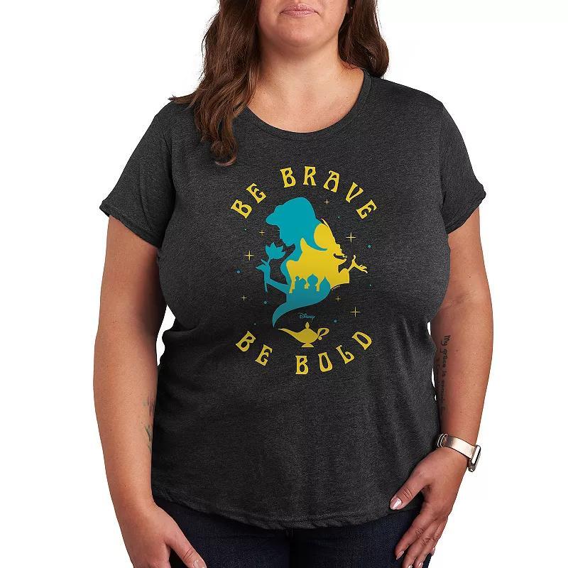 Disney Princess Jasmine Plus Be Brave Be Bold Graphic Tee, Womens Heather Grey Product Image