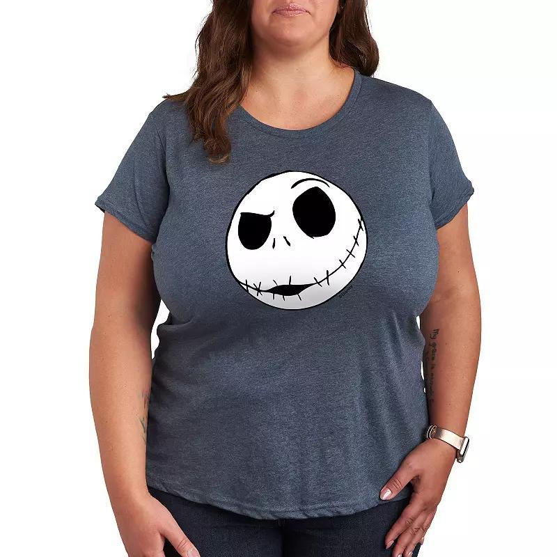 Disneys Nightmare Before Christmas Plus Jack Face Graphic Tee, Womens Product Image