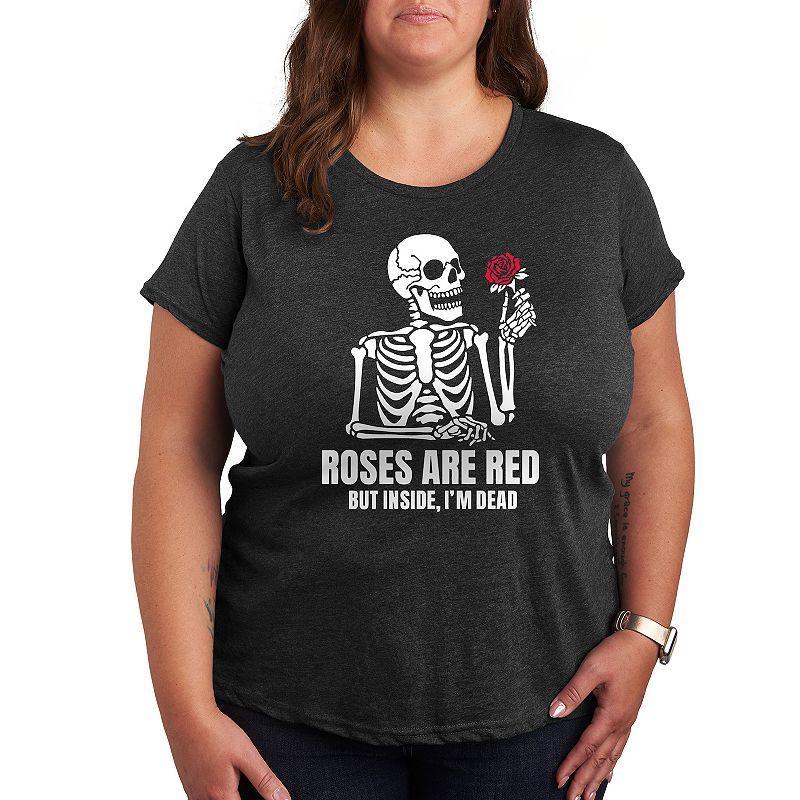 Plus Roses Red Inside Dead Graphic Tee, Womens Product Image