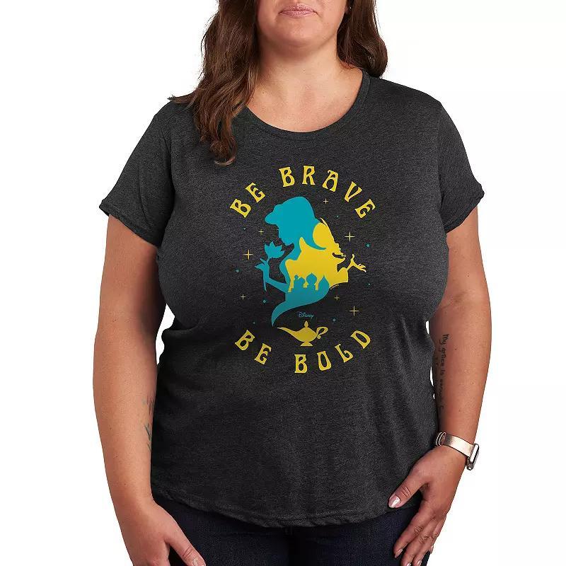 Disney Princess Jasmine Plus Be Brave Be Bold Graphic Tee, Womens Heather Grey Product Image