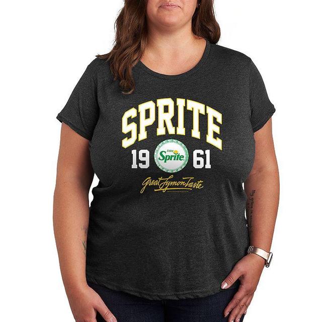 Plus Sprite Collegiate Graphic Tee, Womens Heather Grey Product Image