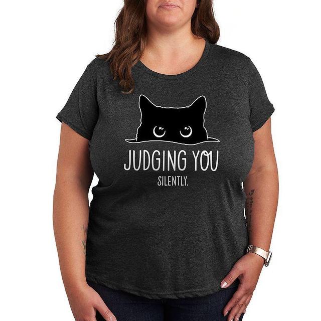 Plus Judging Silently Graphic Tee, Womens Product Image