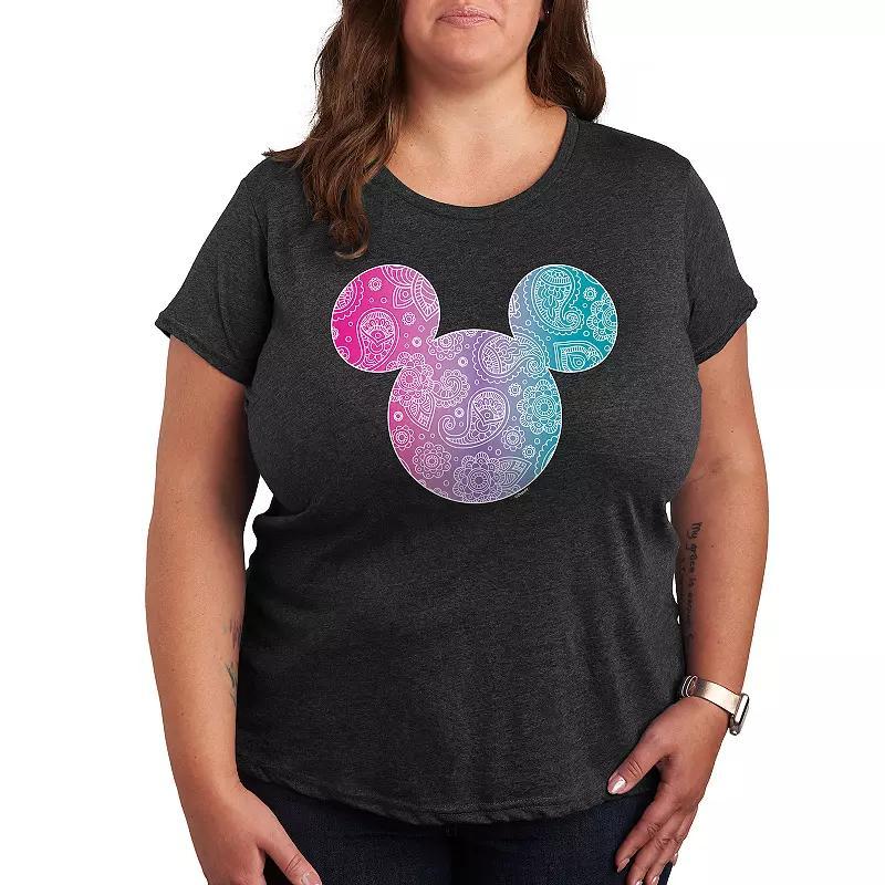 Disneys Mickey Mouse Plus Bandana Pattern Graphic Tee, Womens Product Image