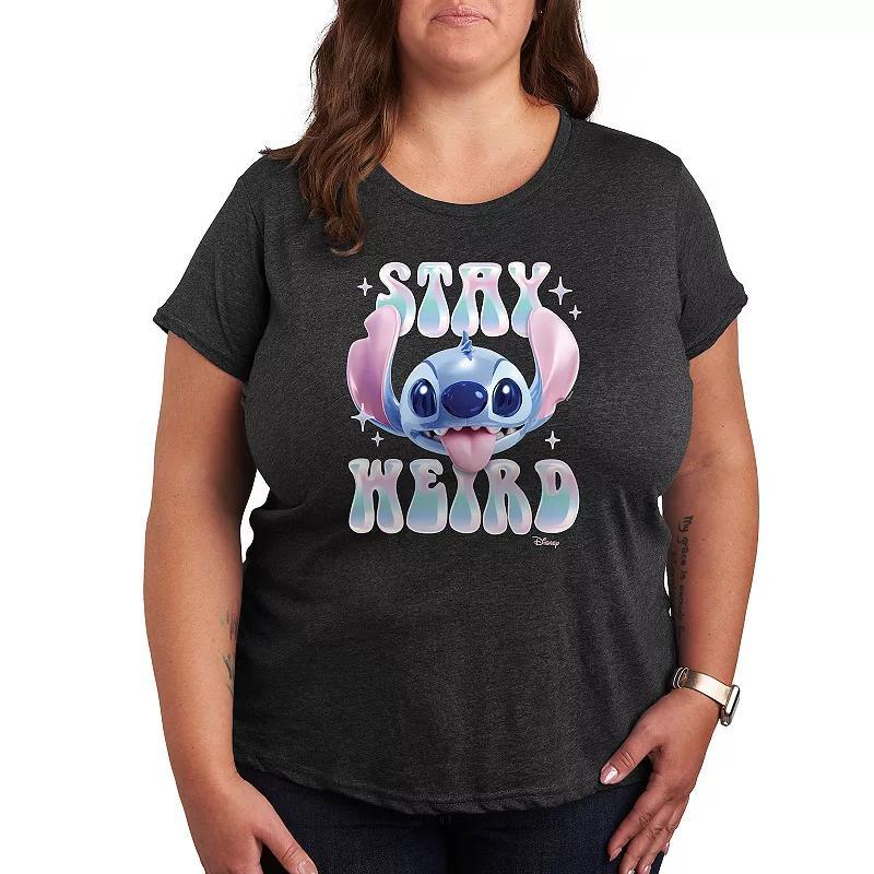 Disneys Lilo & Stitch Plus Stay Weird Graphic Tee, Womens Product Image