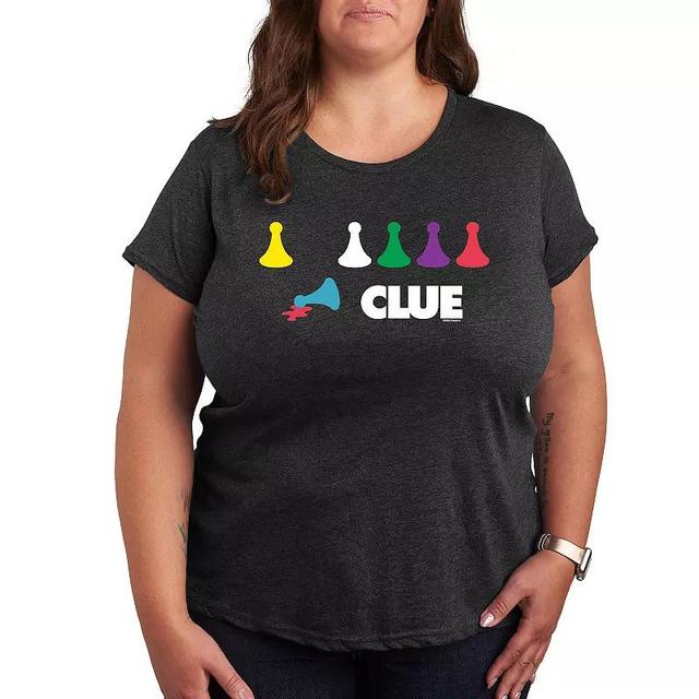 Plus Clue Game Pieces Graphic Tee, Womens Heather Grey Product Image