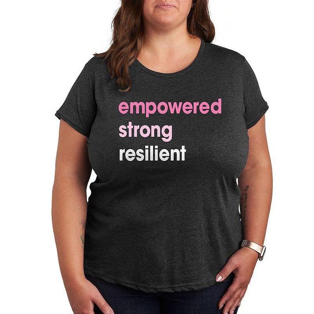 Plus Empowered Strong Resilient Graphic Tee, Womens Product Image