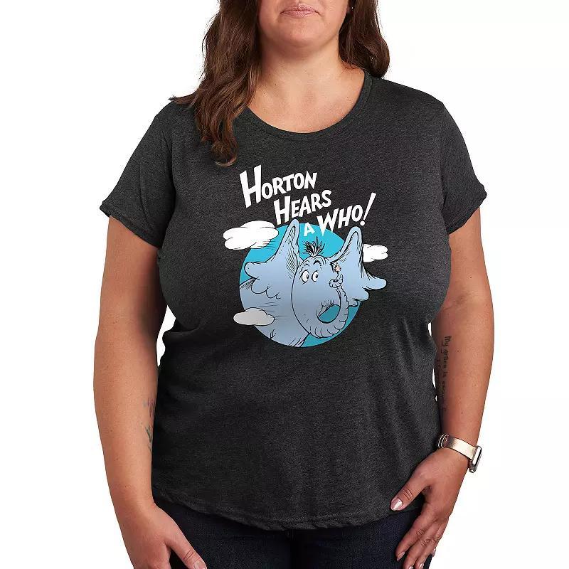 Plus Dr. Seuss Horton Hears A Who Graphic Tee, Womens Grey Gray Product Image