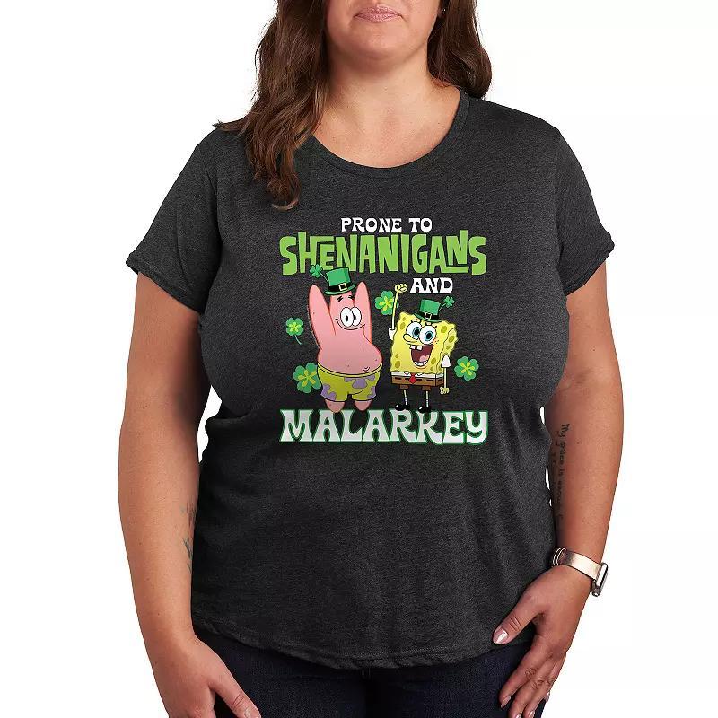 Plus SpongeBob SquarePants Shenanigans And Malarkey Graphic Tee, Womens Product Image