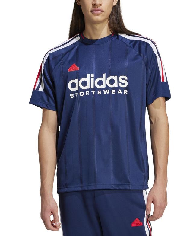 adidas Mens Usa Tiro Sports Logo Jersey T-Shirt - Navy / Red Product Image