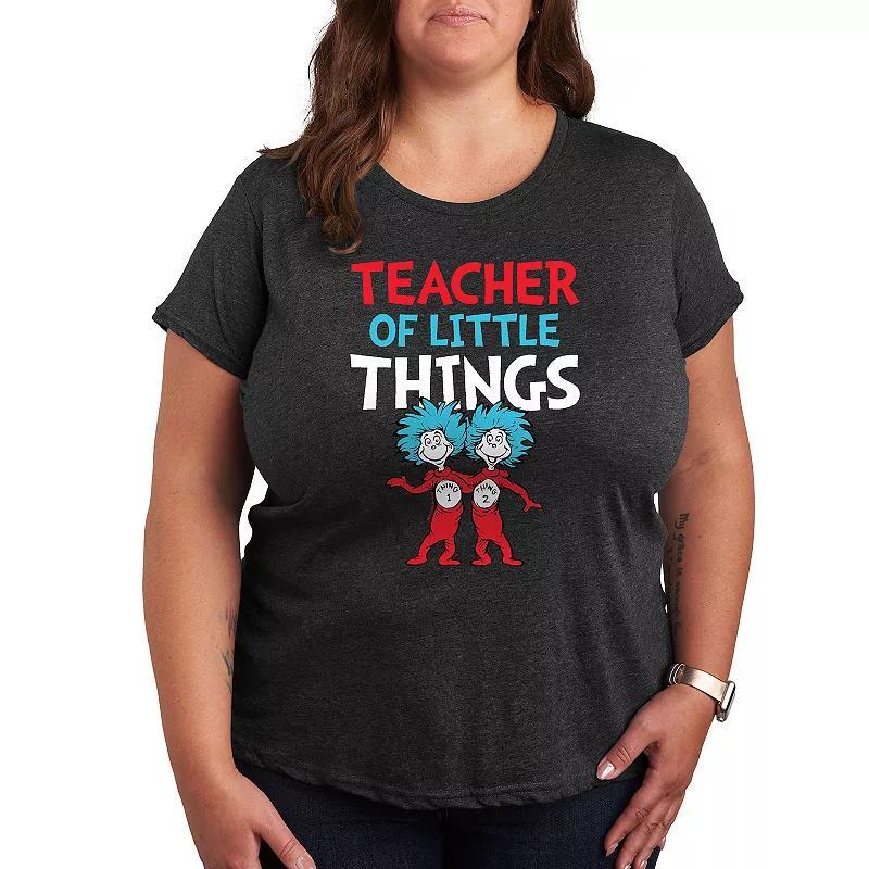 Plus Dr. Seuss Teacher Little Things Graphic Tee, Womens Heather Grey Product Image