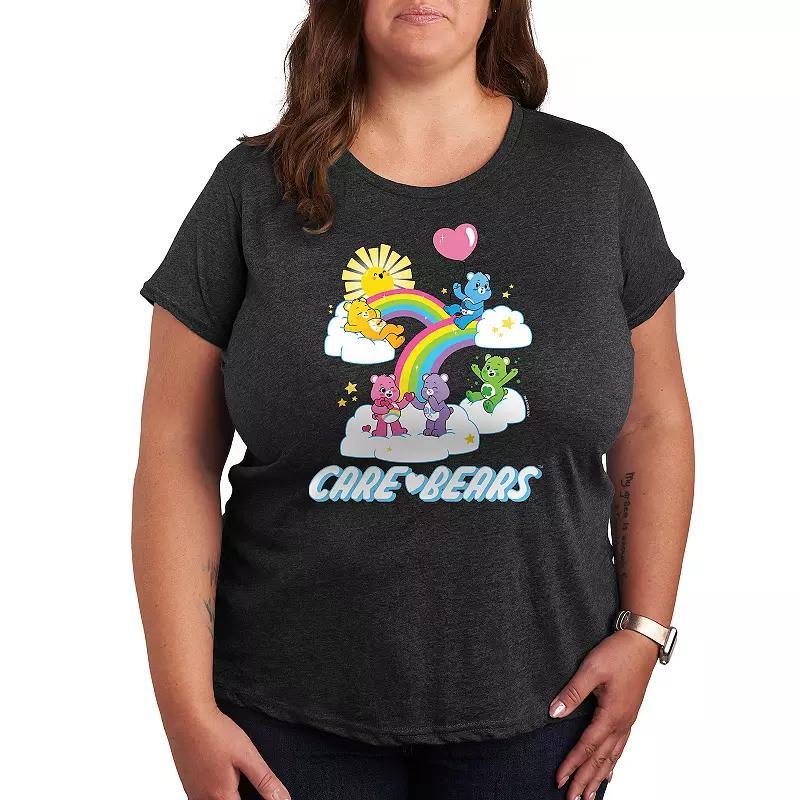 Plus Care Bears Group Logo Graphic Tee, Womens Heather Grey Product Image