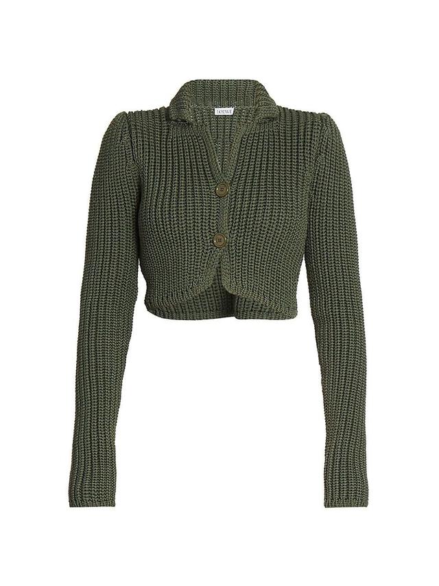 Womens Cropped Button-Front Cardigan Product Image