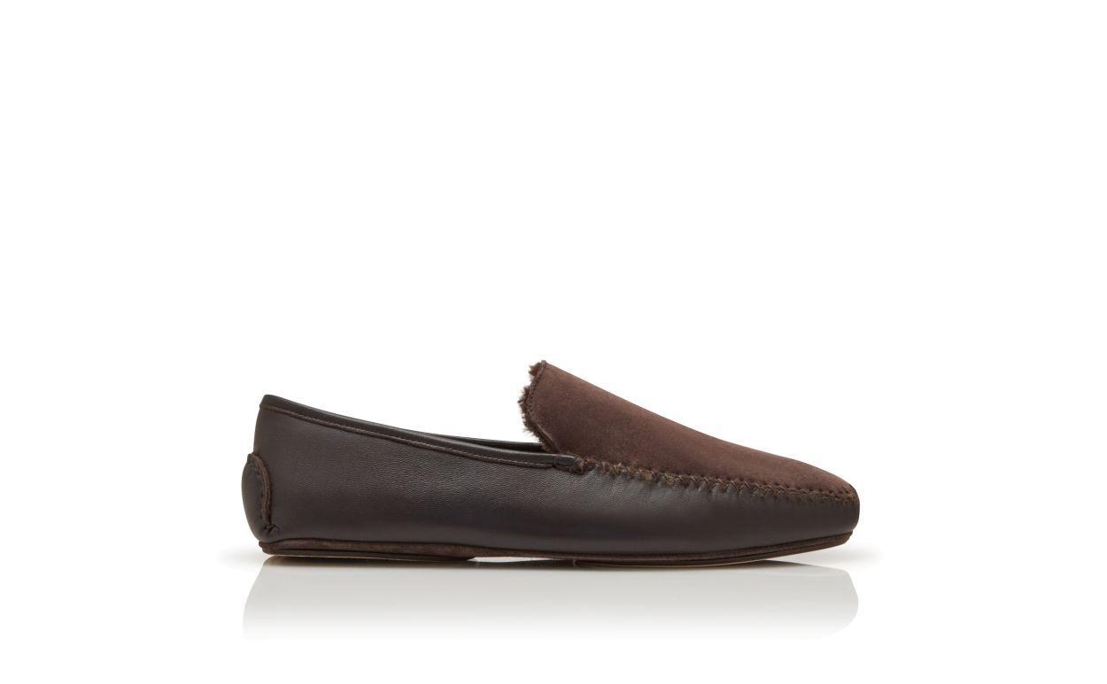 MAYFAIR Brown Nappa Leather and Suede Driving Shoes Product Image