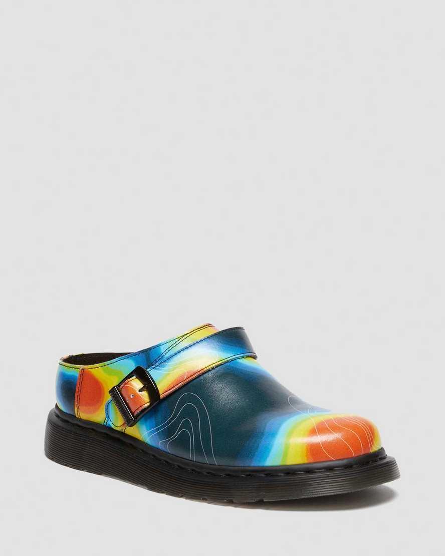 DR MARTENS Isham Genix Nappa Reclaimed Thermal Map Leather Slingback Mule Product Image