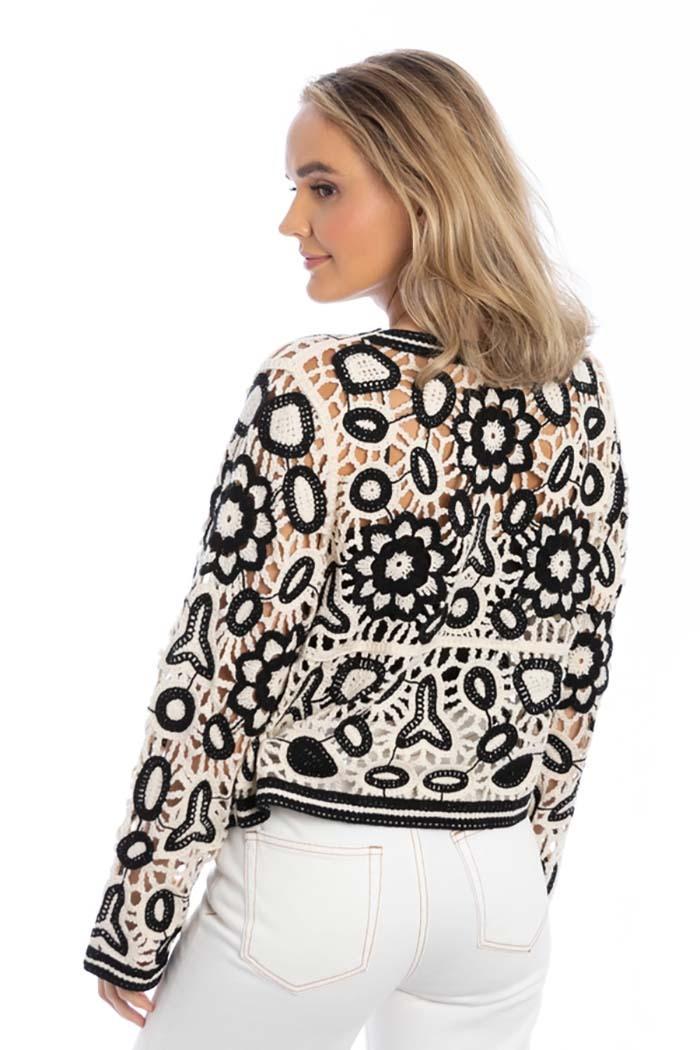 Floral Lace Crochet Short Jacket Product Image