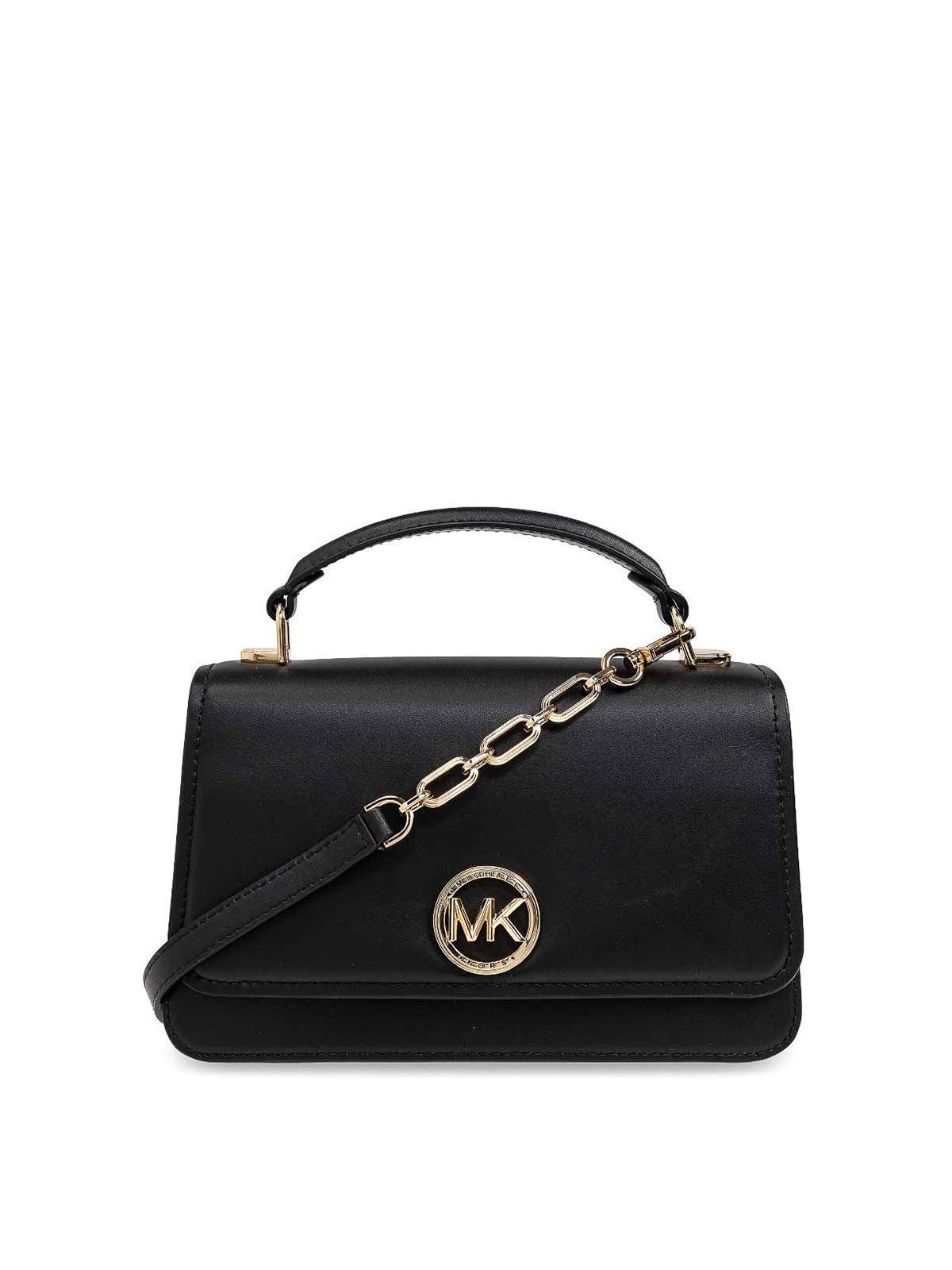 MICHAEL KORS Logo-plaque Leather Tote Bag In Nero Product Image