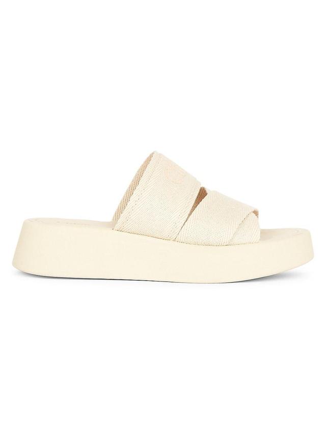 Mila Linen Logo Slide Sandals Product Image