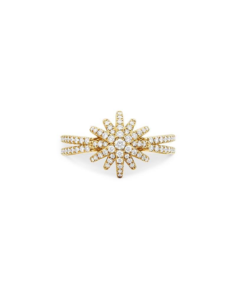 Womens Starburst Ring in 18K Gold with Pav Diamonds Product Image