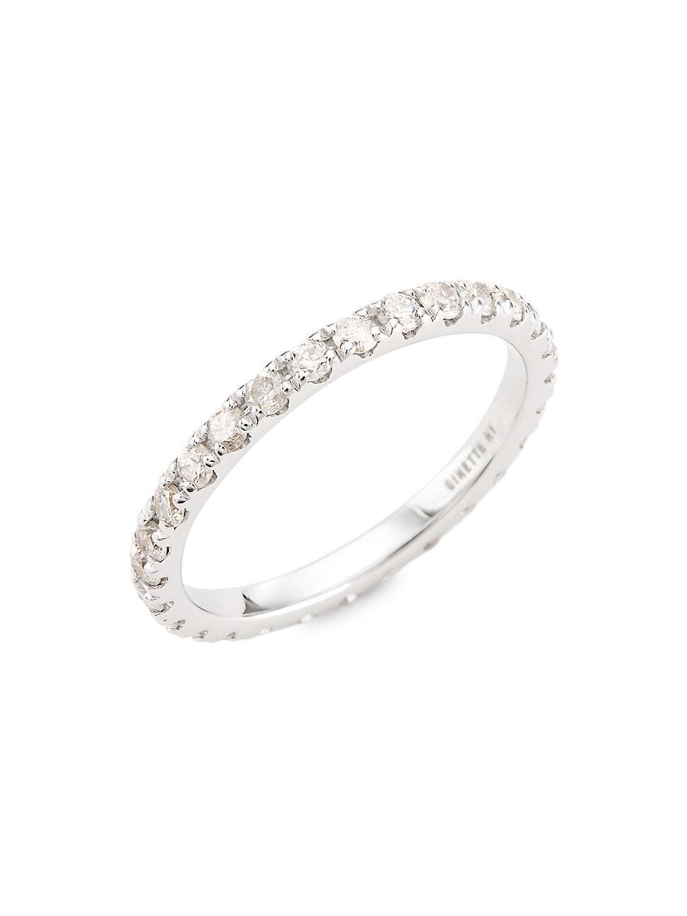 Womens Be Mine 18K White Gold & Diamond Large Eternity Band Product Image