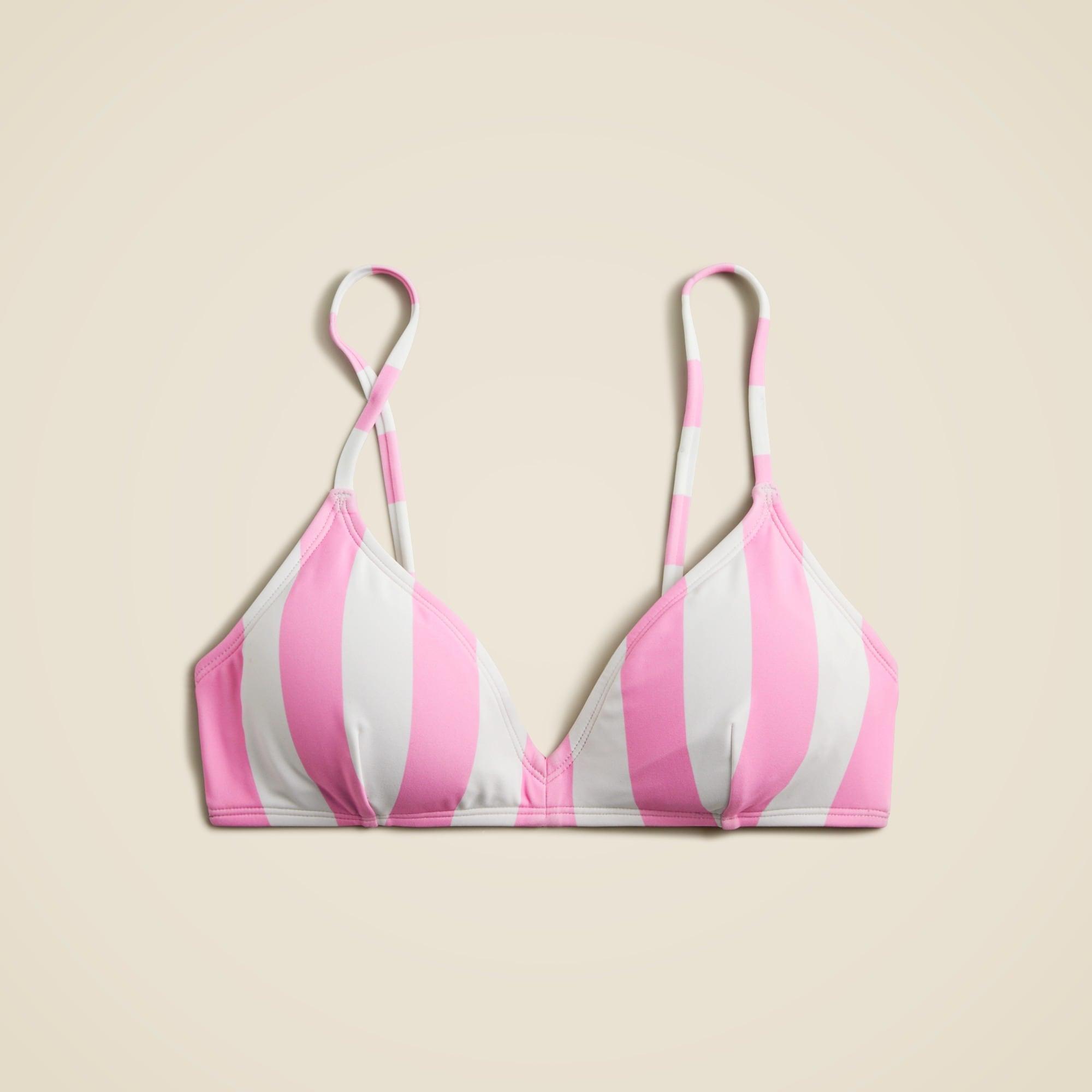 French bikini top in pink stripe Product Image