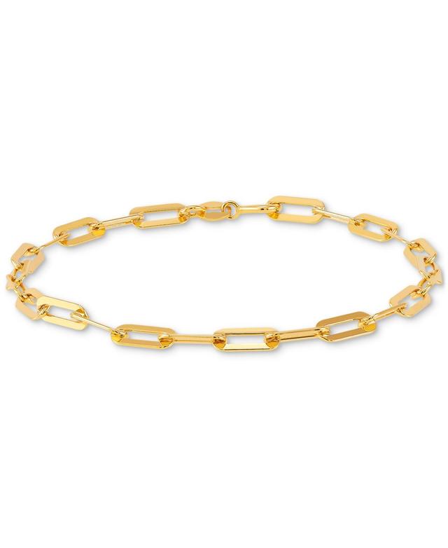 Belk & Co 3.9 Millimeter Solid Paperclip Chain Bracelet In Gold Over Sterling Silver Product Image