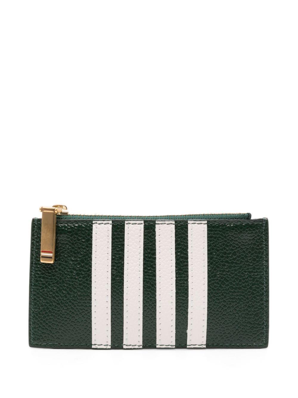 4-bar Calf Leather Cardholder In Green Product Image