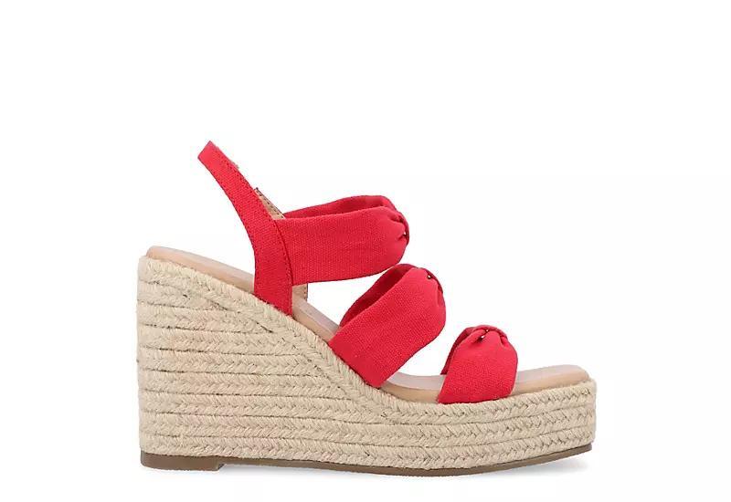 Journee Collection Santorynn Tru Comfort Foam Womens Wedge Sandals Red Product Image