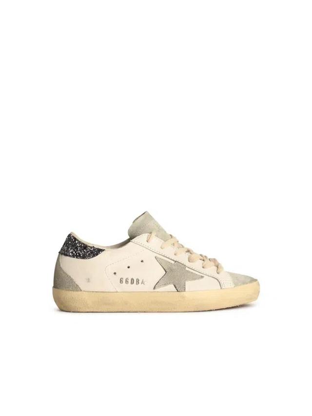 White Leather Superstar Sneakers In Neutrals Product Image