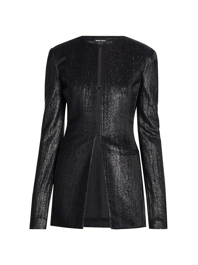 Womens Sparkle Round-Neck Jacket Product Image