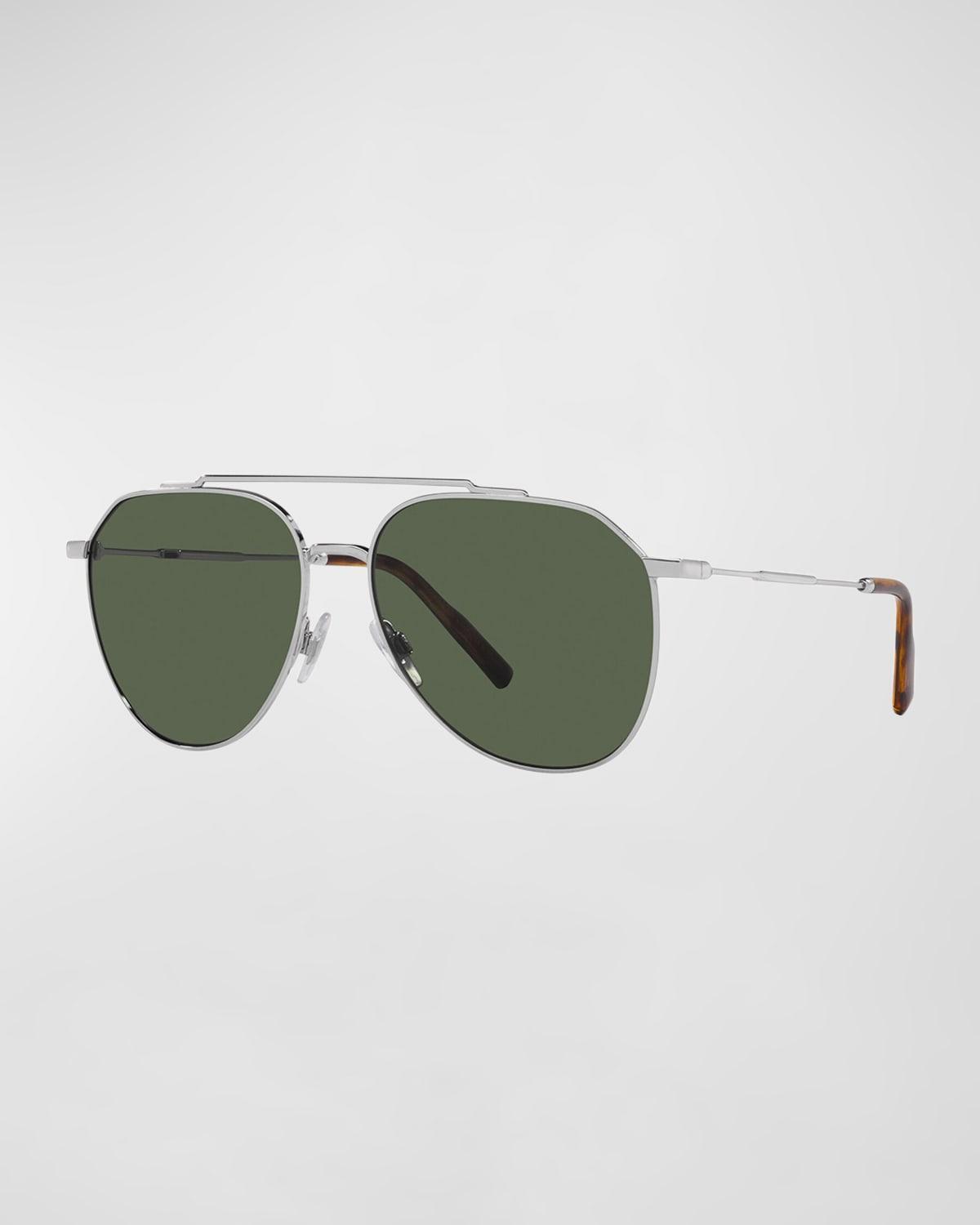 Mens Polarized Steel Aviator Sunglasses Product Image