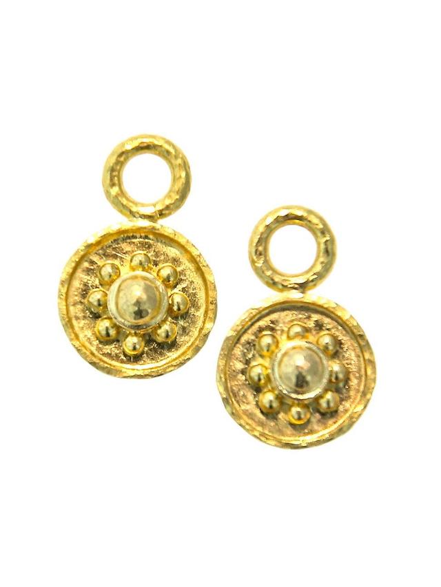 Womens Hammered 19K Yellow Gold Daisy Earring Charms Product Image