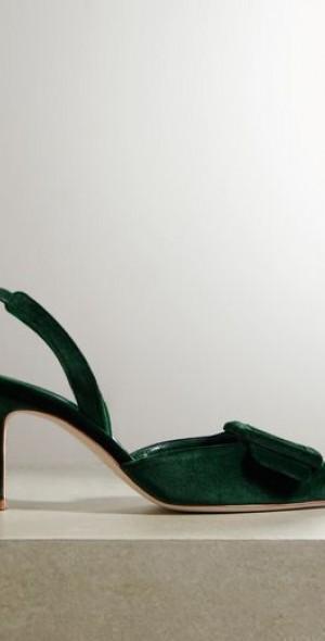 Maysli 70 buckled velvet slingback pumps Product Image