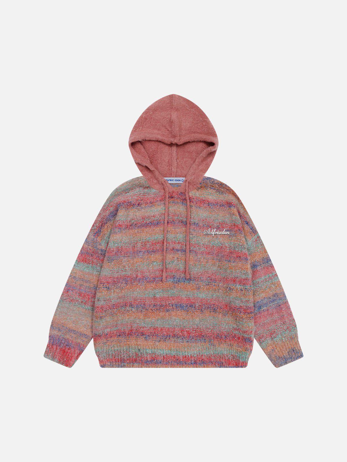 Aelfric Eden Gradient Stripe Knit Hoodie Product Image