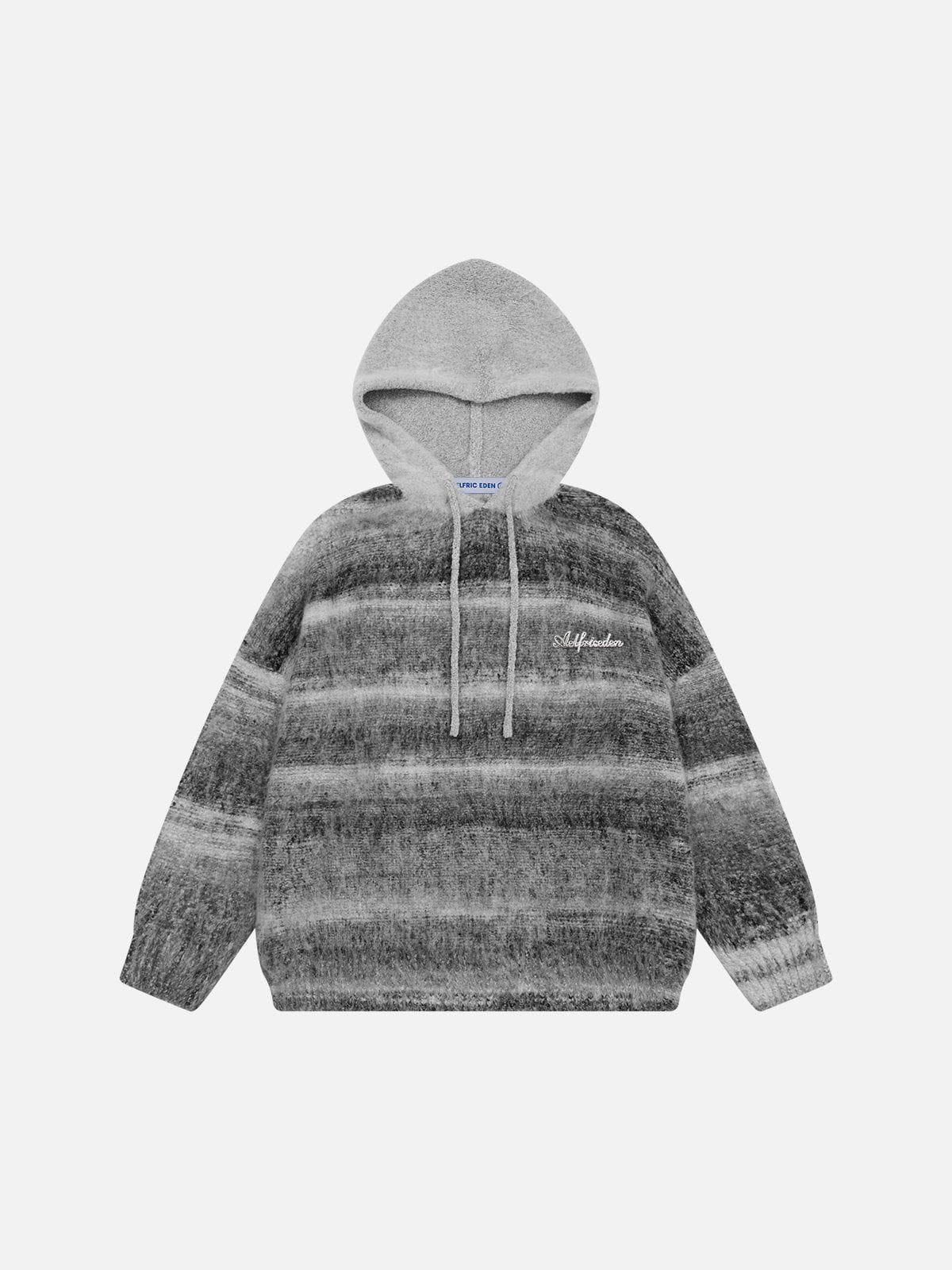 Aelfric Eden Gradient Stripe Knit Hoodie Product Image