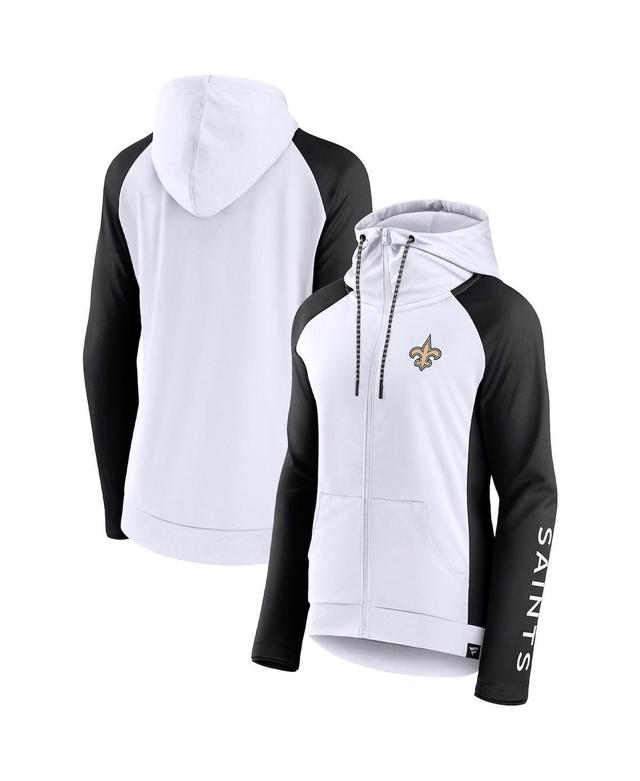 Womens Fanatics Branded /Black New Orleans Saints End Around Raglan Full-Zip Hoodie Product Image