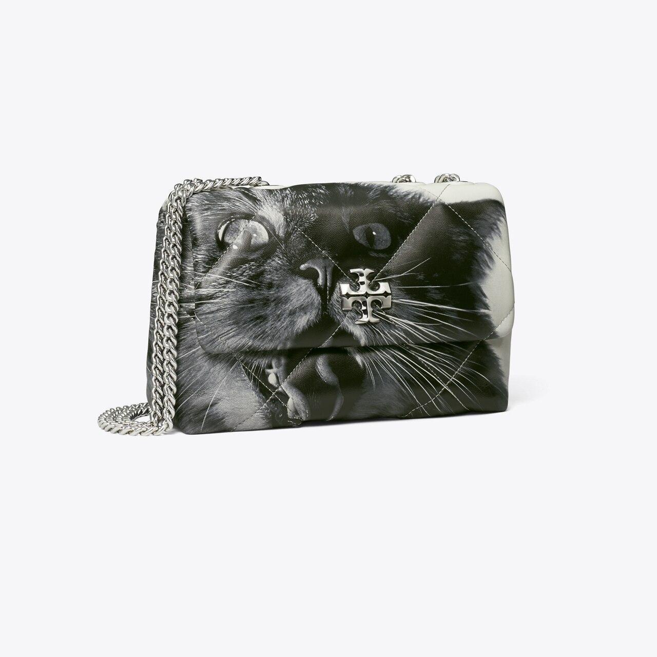 Small Kira Diamond Quilt Cat Print Convertible Shoulder Bag Product Image