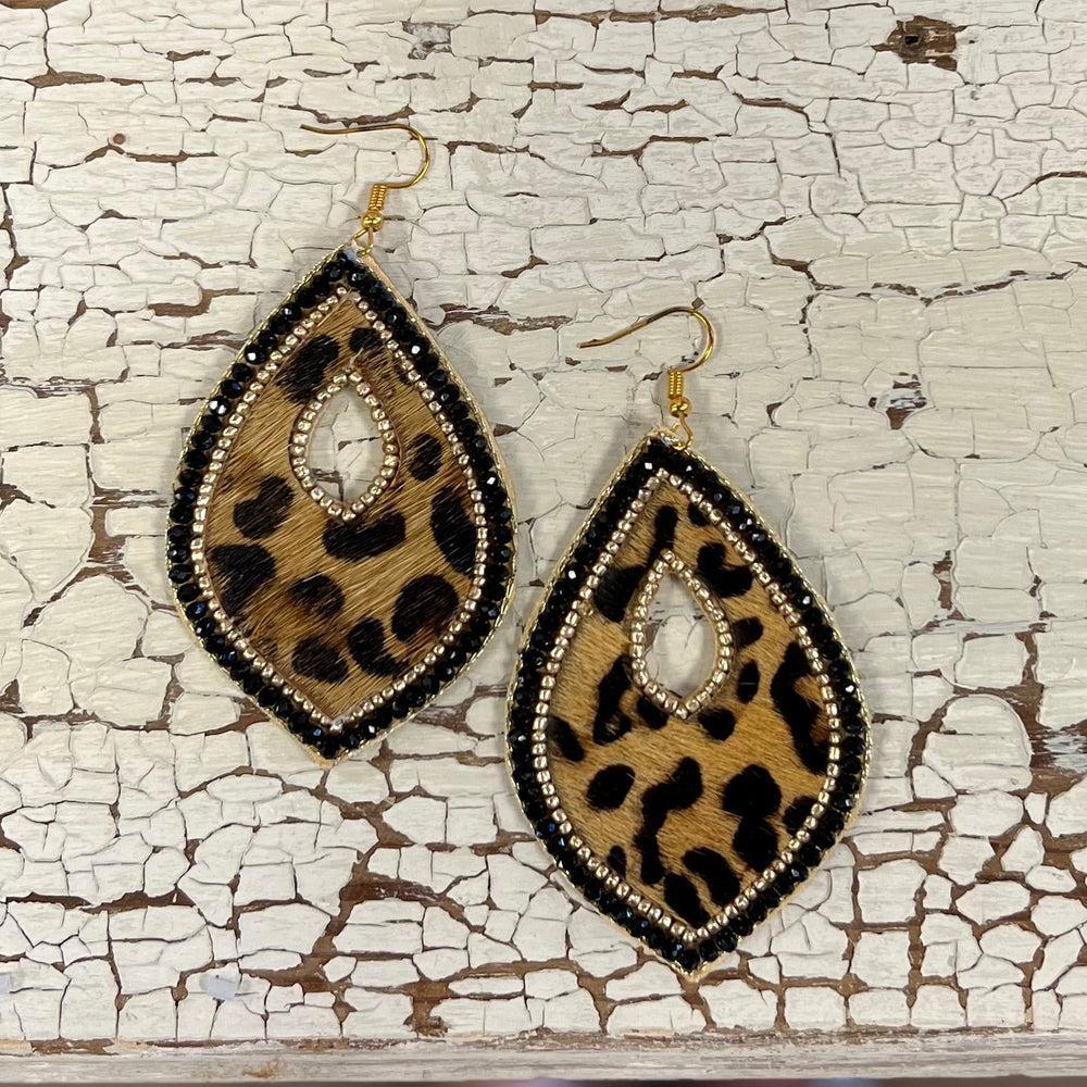 Hear Me Roar Leopard Water Drop Earrings Product Image