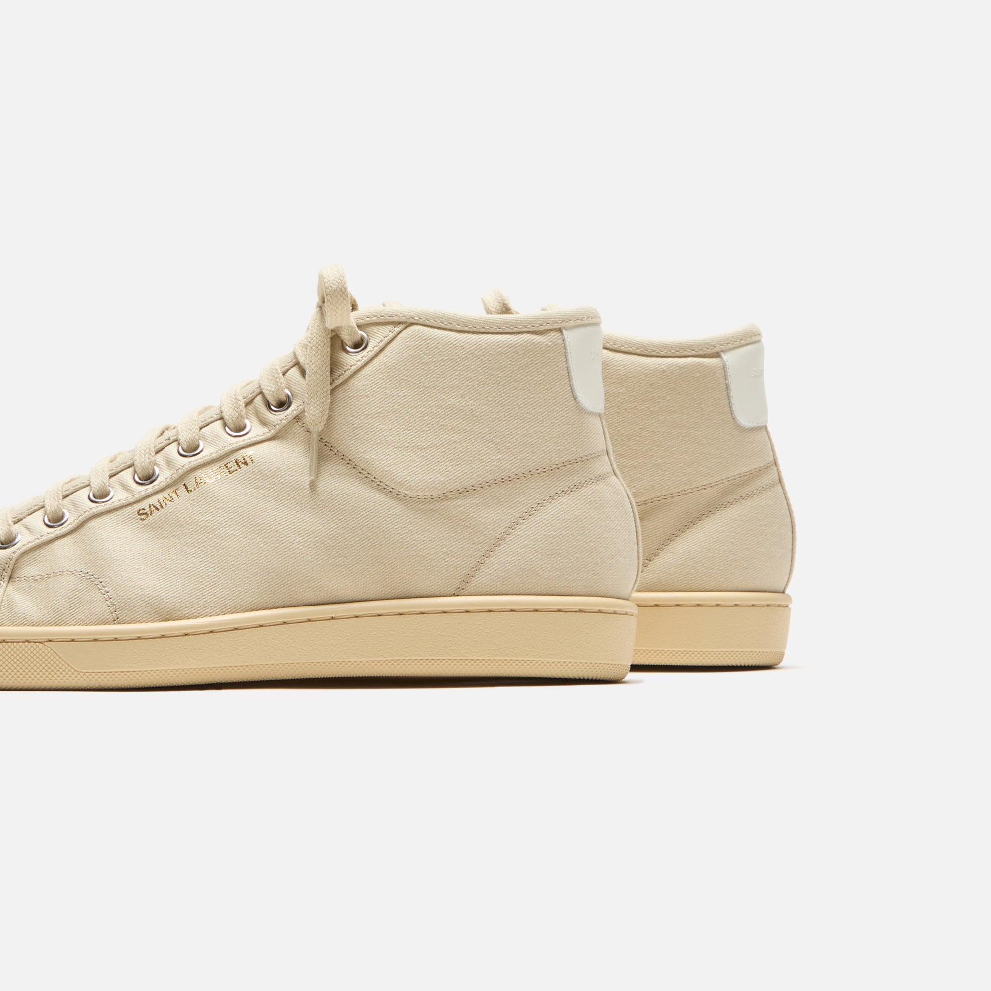 Saint Laurent SL39 Mid Top Sneaker - Beige Male Product Image