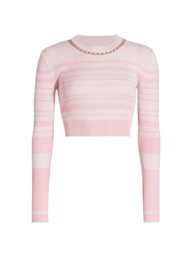 Womens Yesi Striped Crop Sweater Product Image