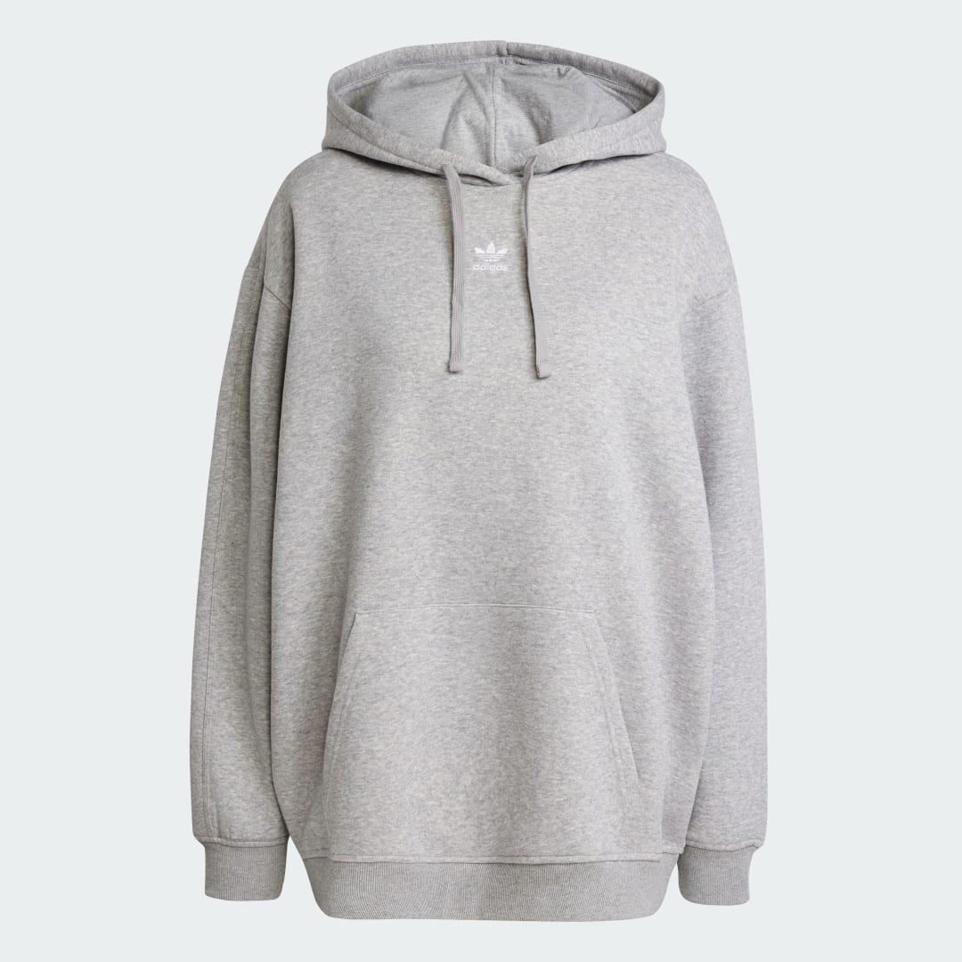 adidas Essentials Oversized Fleece Hoodie Medium Grey Heather M Womens Product Image